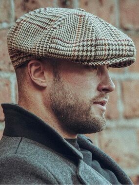 Sterkowski Peaky 100% Harris Tweed Pure New Wool Newsboy Cap Size 58~ Pristine